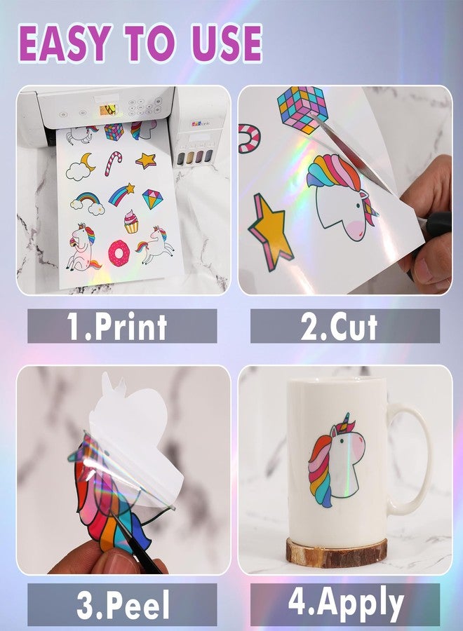 KOALA PAPER Clear Holographic Sticker for Inkjet & Laser Printers, 20 Sheets Printable Vinyl Sticker Waterproof 8.5x11 Inch - Image 3