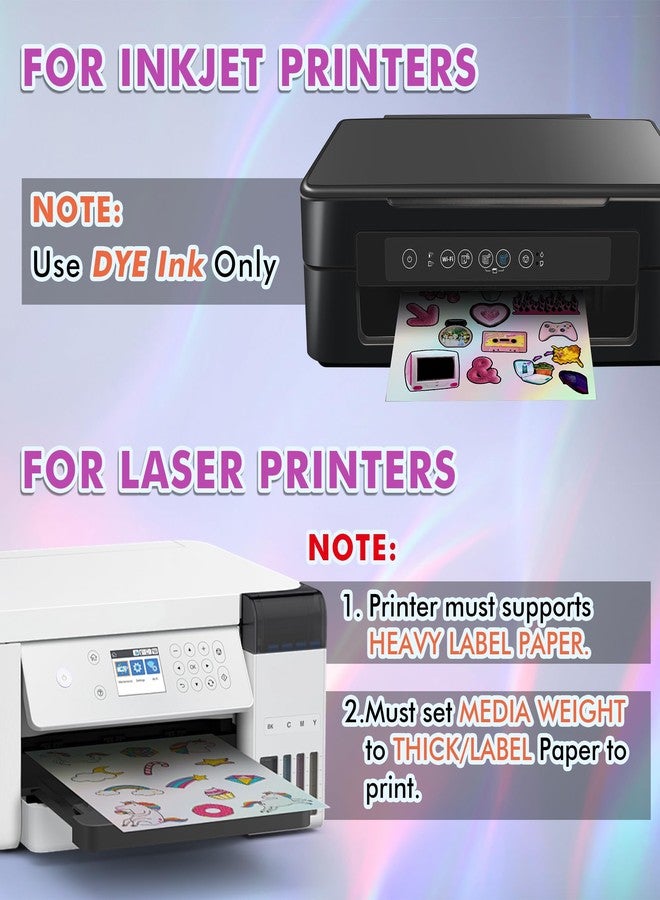 KOALA PAPER Clear Holographic Sticker for Inkjet & Laser Printers, 20 Sheets Printable Vinyl Sticker Waterproof 8.5x11 Inch - Image 4