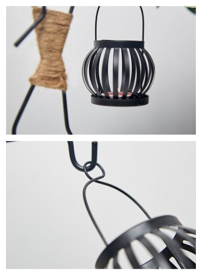 2 Pcs Metal Candle Holders for Candles - Nordic Metal Candlestick Candle Holder, Creative Candlestick,Fashionable Decor Candle Holder Home Decor Candle Holder,Little Girl Shaped with Hemp Rope - Image 5