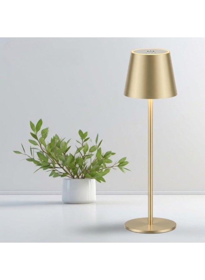 zentora LED Cordless Table Lamp, Rechargeable Gold Desk lamp 5000mAh Battery Operated Table Light 3 Color Dimming Metal Shell Touch Lamps for Bedrooms Restaurant Bedroom Bars (Gold) - Image 4