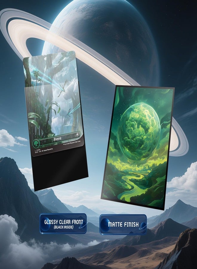 Kiiransr MTG Card Sleeves - Forest - Planet Basic Lands Series - Ultra Clear Front & Matte Finish Back, 100 Count Standard Size Matte Art Sleeve for Magic The Gathering - Image 3