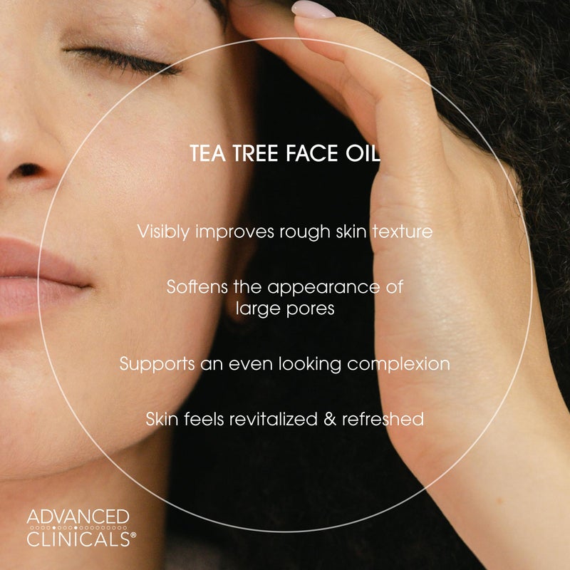 Advanced Clinicals Tea Tree Oil For Skin Facial Serum | Tea Tree Serum For Face With Vitamin E + Botanicals To Help Improve Appearance Of Large Pores & Skintone For Smoother Looking Skin, 1.8 Fl Oz - Image 3