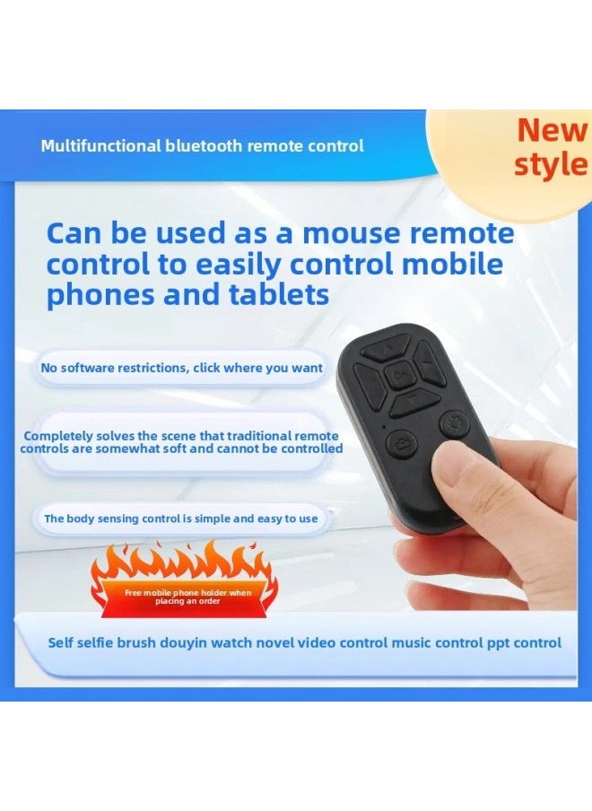 Mobile Phone Bluetooth Remote Control Air Mouse Gesture Control Self-timer Artifact Page Turning Pen Short Video Novel Praise-Color:Black - Image 4