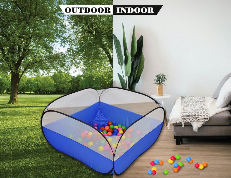 HOMECUTE Foldable Ball Pool, Ball Pit Structure for Kids Indoor and Outdoor Without Balls. (Blue with Black Border) - Image 2