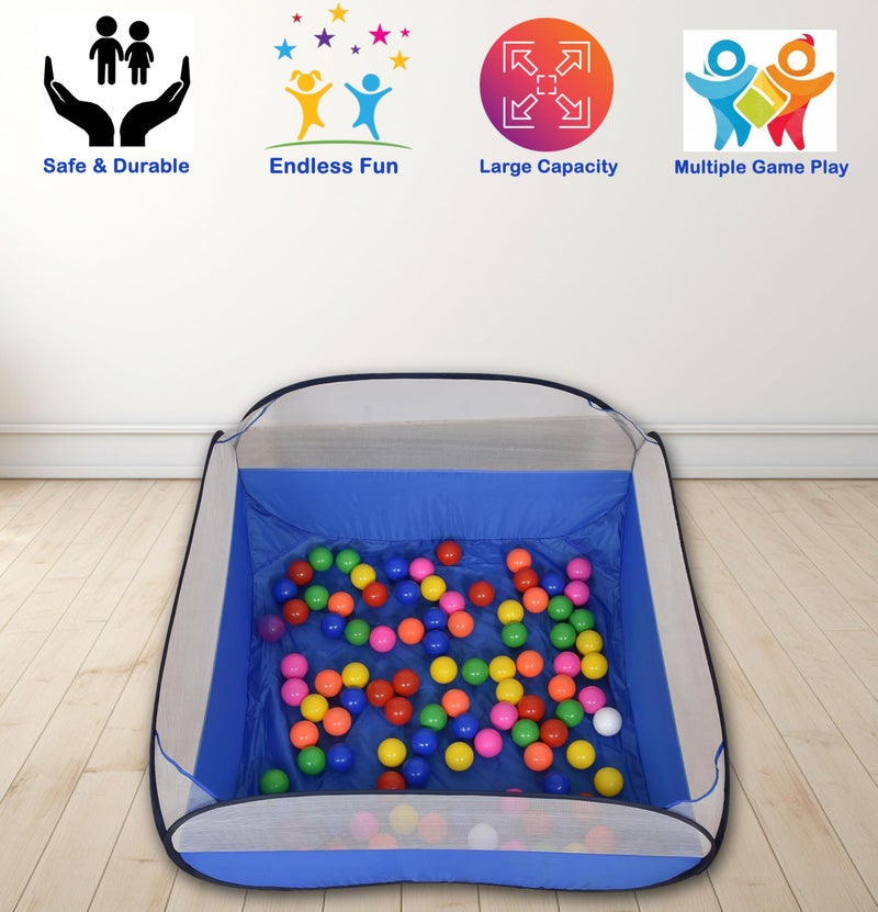 HOMECUTE Foldable Ball Pool, Ball Pit Structure for Kids Indoor and Outdoor Without Balls. (Blue with Black Border) - Image 3