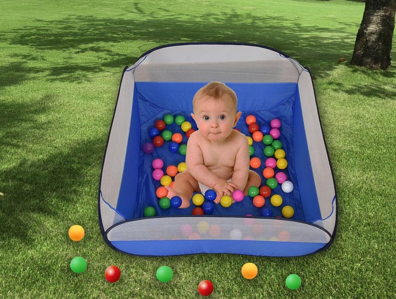 HOMECUTE Foldable Ball Pool, Ball Pit Structure for Kids Indoor and Outdoor Without Balls. (Blue with Black Border) - Image 4