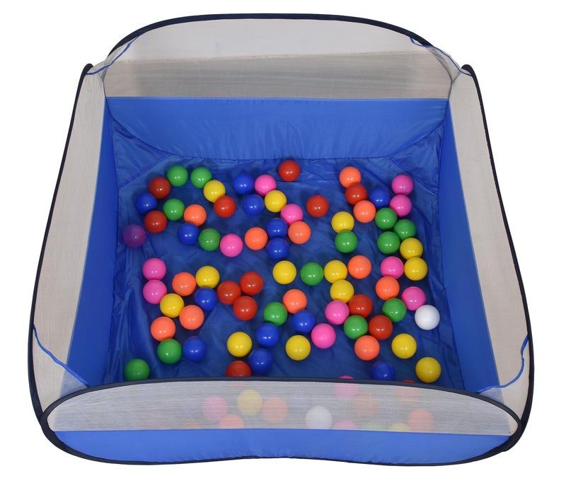 HOMECUTE Foldable Ball Pool, Ball Pit Structure for Kids Indoor and Outdoor Without Balls. (Blue with Black Border) - Image 1