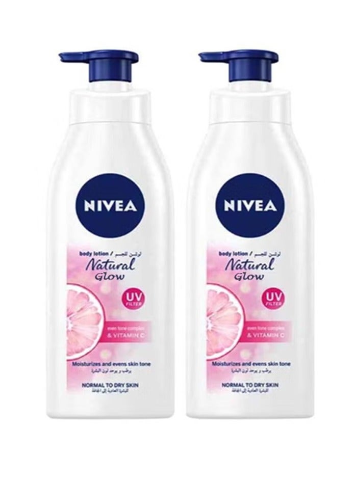 Nivea Natural Glow Body Lotion Pack Of 2 400ml - Image 1