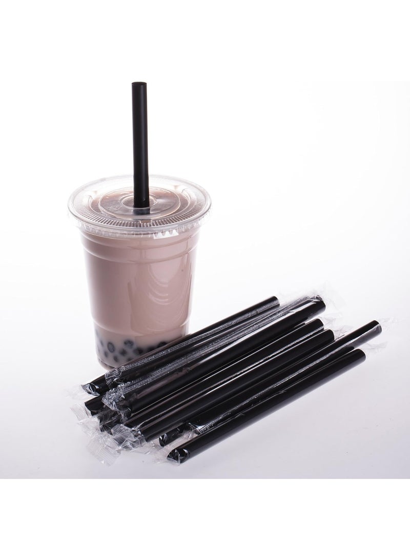 Drinking Straws,100Pcs Individually Wrapped Disposable Plastic Big Boba Bubble Pearls Tea Drinking Straws - Image 3