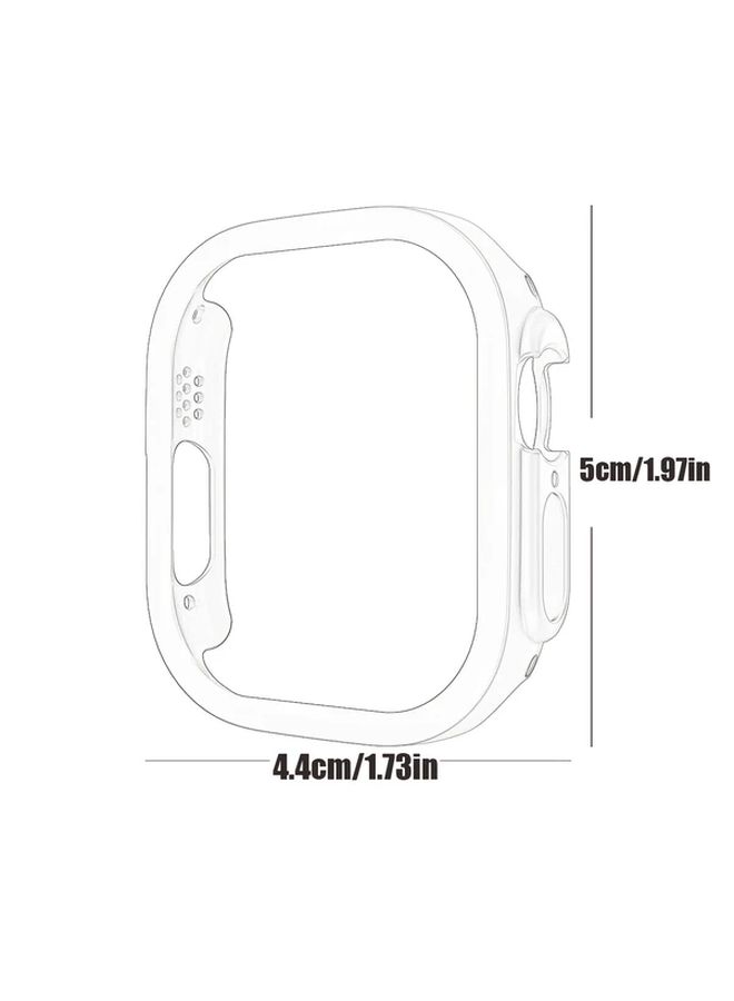 2pcs Matte Protective Case for Apple Watch Ultra 1 2 49mm Transparent Black PC Hard Shell Cover Shockproof Scratch Resistant - Image 2