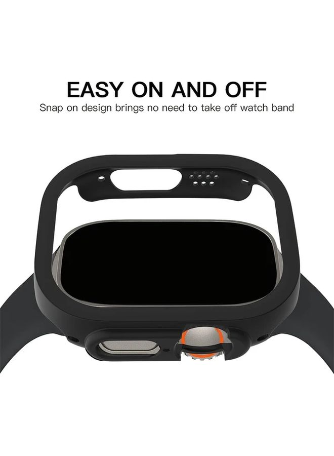 2pcs Matte Protective Case for Apple Watch Ultra 1 2 49mm Transparent Black PC Hard Shell Cover Shockproof Scratch Resistant - Image 5
