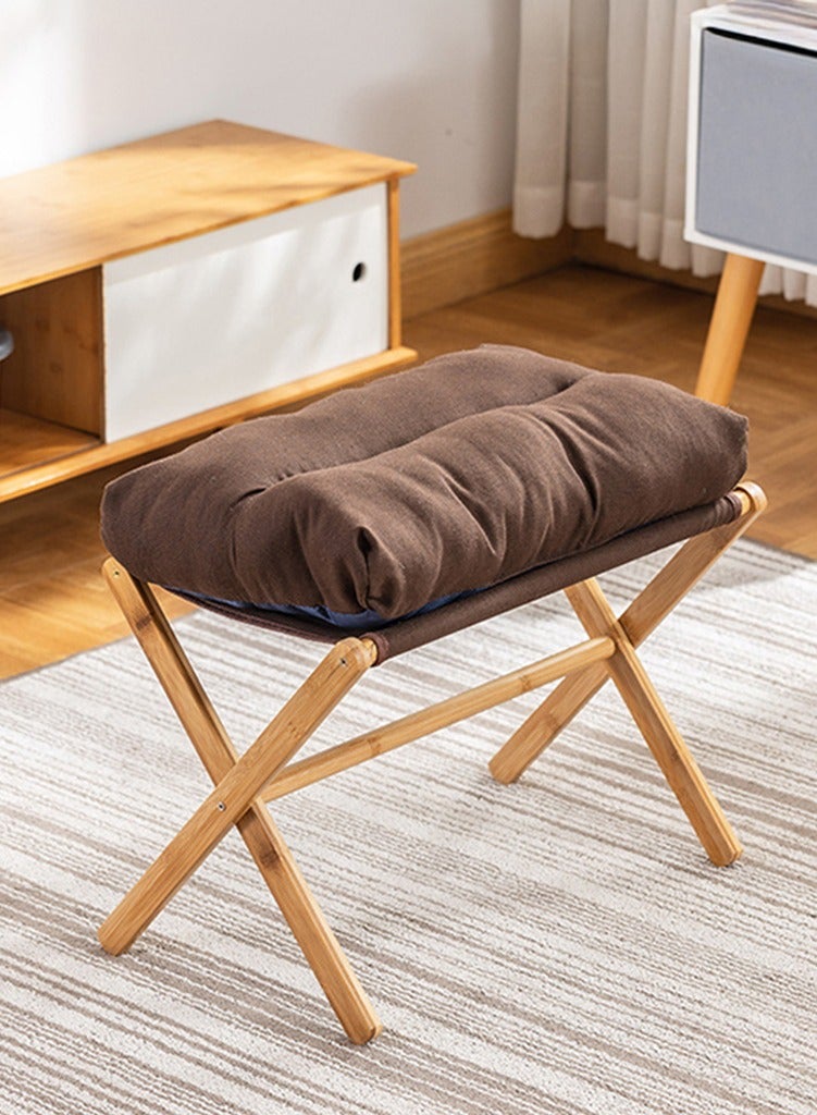 XiuWoo Multifunctional  Foldable Wood Foot Stool, Ottoman Foot Rest, Under Desk Footrest with Removable Soft Foot Rest Pad for Home, Office - Image 1