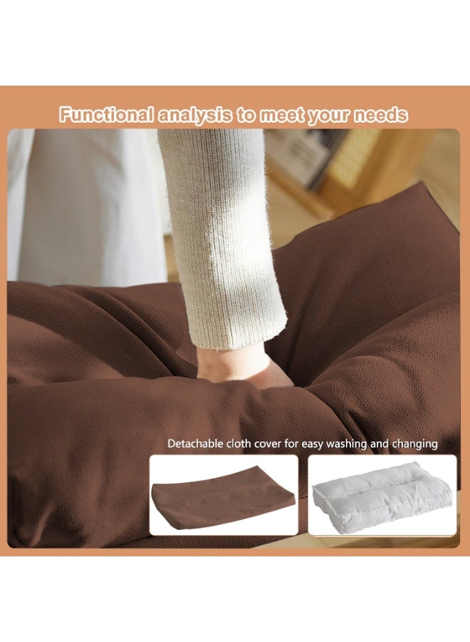 XiuWoo Multifunctional  Foldable Wood Foot Stool, Ottoman Foot Rest, Under Desk Footrest with Removable Soft Foot Rest Pad for Home, Office - Image 5