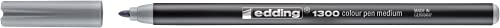 edding 1300 colour pen medium - silver grey - 1 pen - round nib 2 mm - felt pen for drawing and writing - felt pen for school, mandalas, bullet journals - Image 2