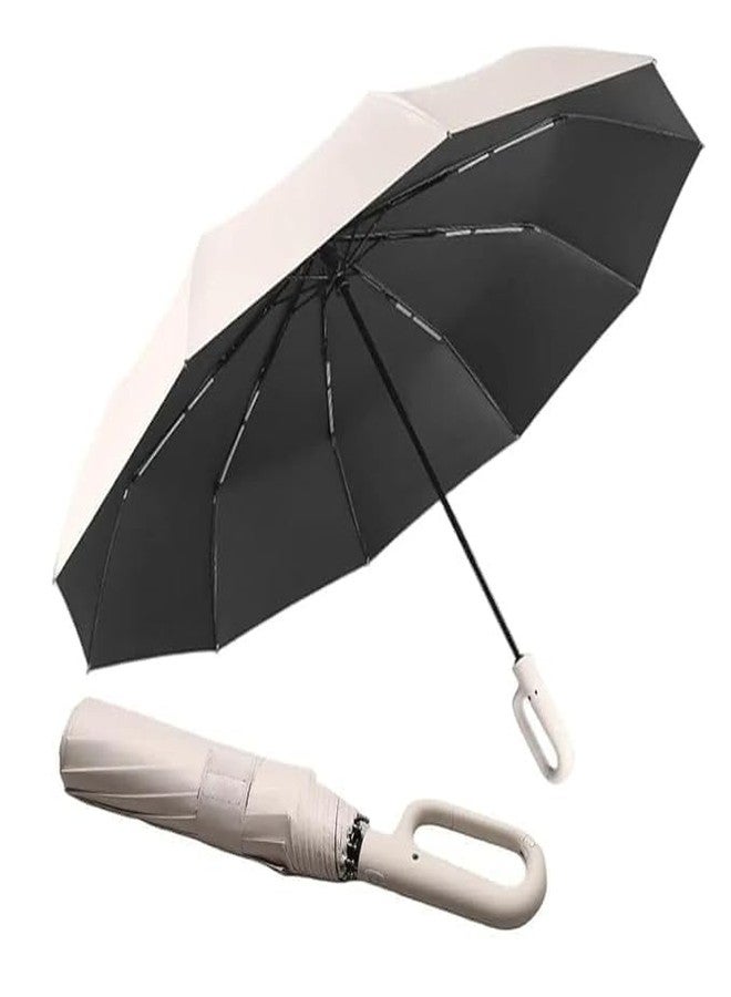 AESTROKE Umbrella for Men Women,Folding Umbrella With Carabiner Handle,10 Reinforced Ribles Windproof and Sunproof,Auto Umbrella Big Size for Men/Women/Kids [multicolor][1 pcs] - Image 1