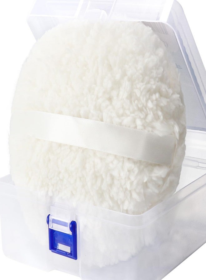 WSYUB Powder Puff, 6 Inch Extra-Large Powder Puff for Body Powder, Body Powder Puff, White - Image 1