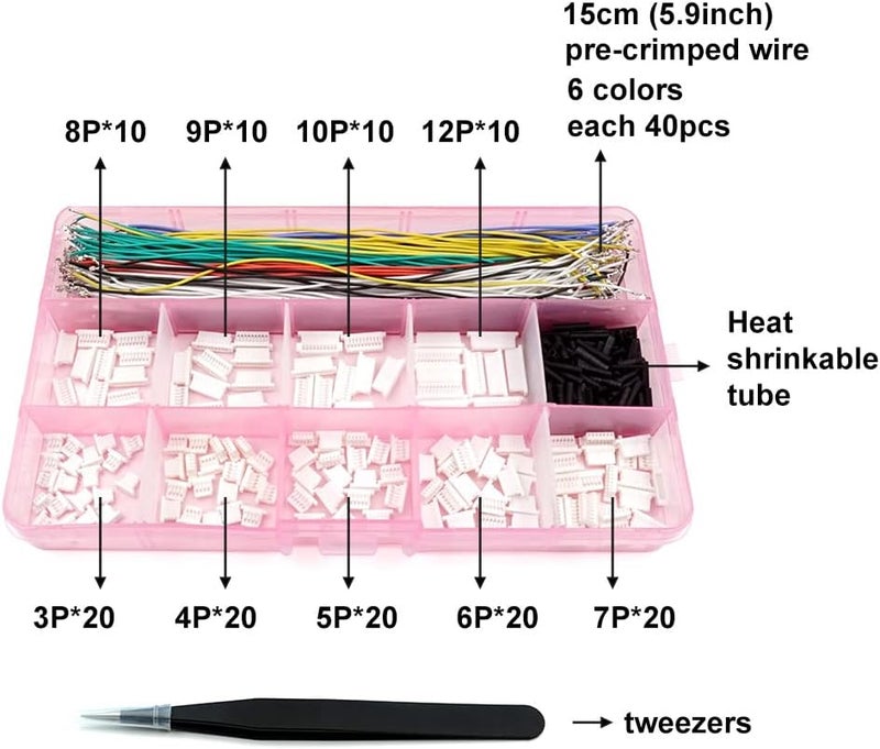elechawk SH1.0 Connectors and Pre-Crimped Silicone Cables Compatible with JST SH 1.0mm for Flight Controller F405 H7 F7 - Image 2