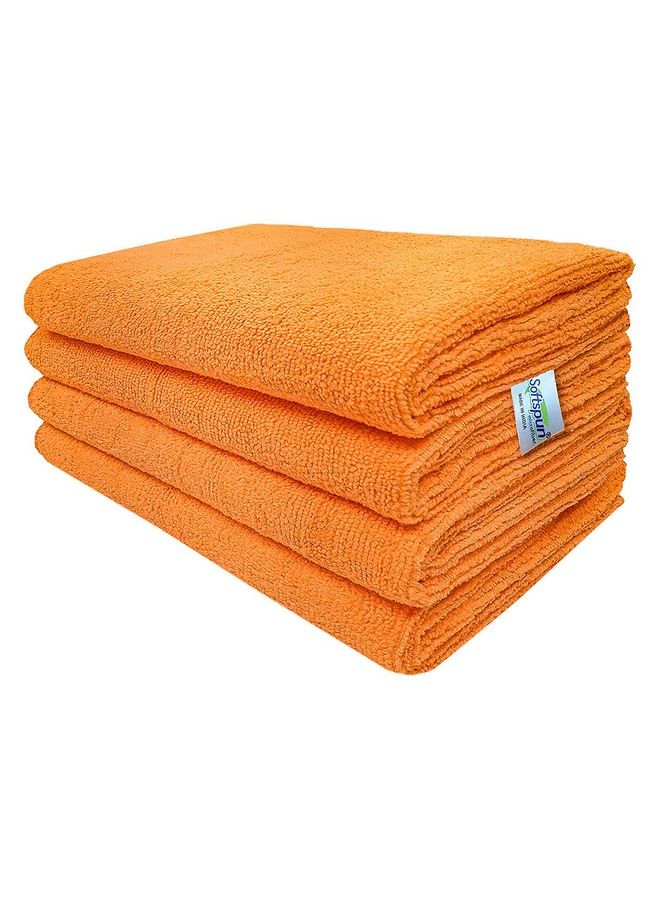 SOFTSPUN Microfiber Hair & Face Care Towel Set Of 4 Piece 40X60 Cms 340 Gsm (Orange). Super Soft & Comfortable Quick Drying Ultra Absorbent In Large Size. - Image 2