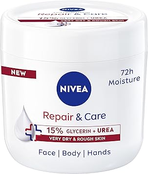 Nivea كريم نيفيا لإصلاح العناية باليوريا المرطب 400 مل كريم جسم غني ومرطب يرطب البشرة الجافة باليوريا والجلسرين لمدة 72 ساعة مثالي للجسم واليدين والوجه - Image 1