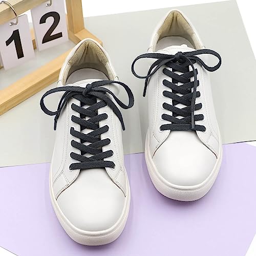 DELELE Flat Shoe Laces for Sneakers: 63 inch Dark Grey 6/25 inch Narrow Athletic Shoelaces 2 Pair - Image 4