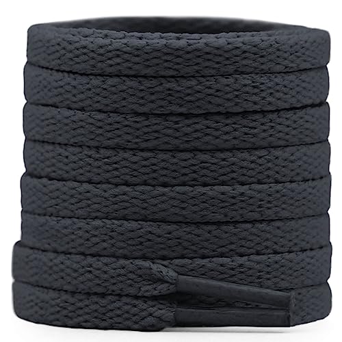 DELELE Flat Shoe Laces for Sneakers: 63 inch Dark Grey 6/25 inch Narrow Athletic Shoelaces 2 Pair - Image 1
