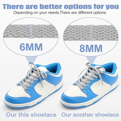DELELE Flat Shoe Laces for Sneakers: 63 inch Dark Grey 6/25 inch Narrow Athletic Shoelaces 2 Pair - Image 5