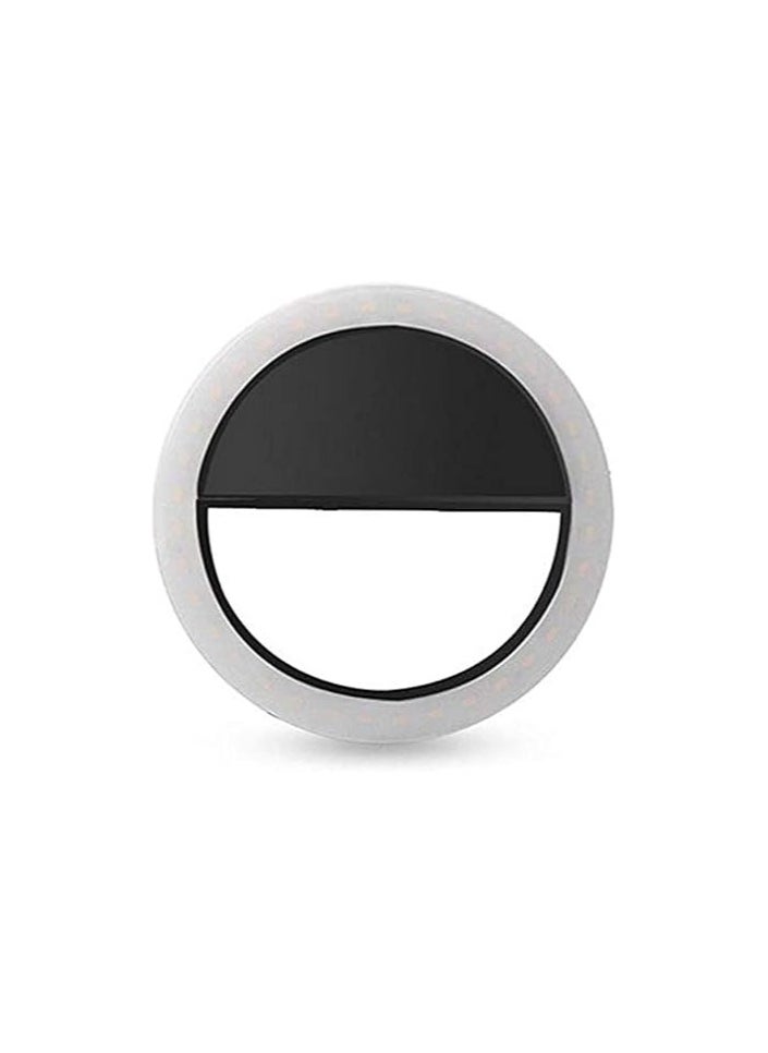 Generic Portable Selfie Ring Light for Mobile Phone – LED Flash Fill Light Lamp – Black | Clip-On Rechargeable Selfie Light  - Image 1
