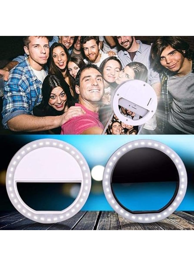 Generic Portable Selfie Ring Light for Mobile Phone – LED Flash Fill Light Lamp – Black | Clip-On Rechargeable Selfie Light  - Image 2
