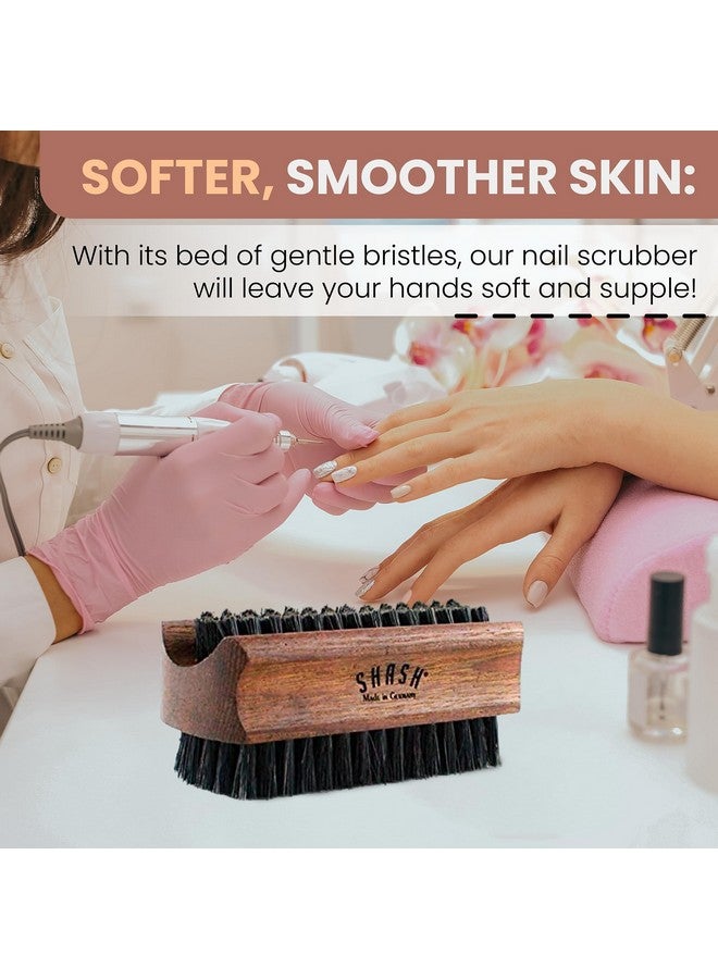 شاش منذ عام 1869 مصنوعة يدويًا في ألمانيا، فرشاة للأظافر واليد مصنوعة من خشب الزان الحراري بشعيرات سوداء - Image 2