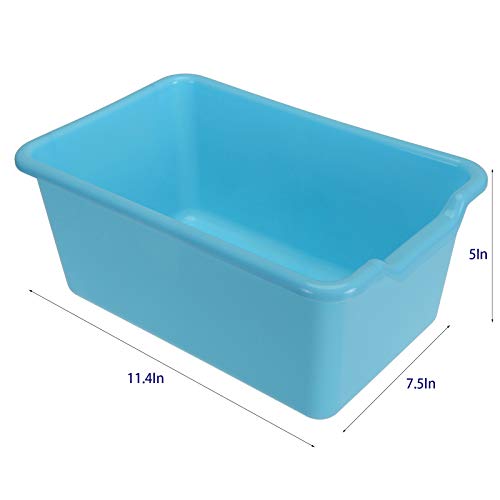 WUWEOT 16 Pack Cubby Bins Classroom Toys Bins, Plastic Books Storage Bins, Easy-to-Grip Stackable Crafts Organizer for Classroom, Nursery, Playrooms And Home Organization - Image 2