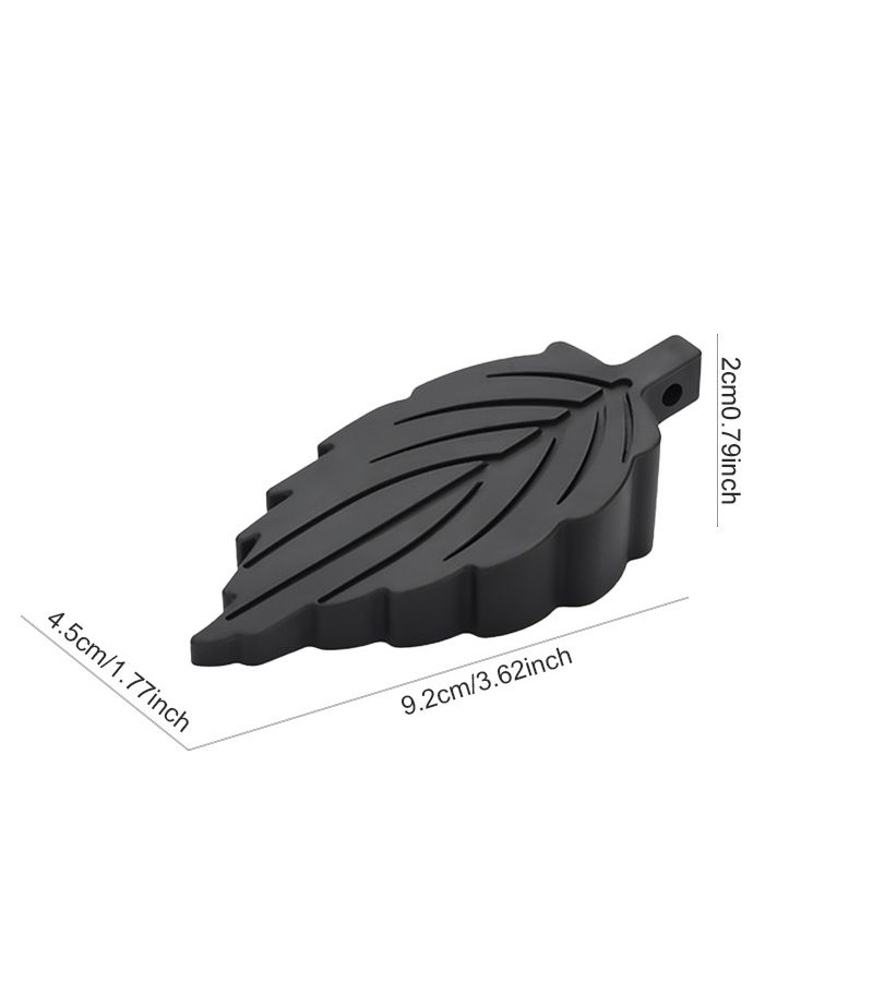 Black 4 Piece Leaf Shaped Door Stopper Windproof Anti Collision Household Door Blocker For Bedroom Kitchen Office - Image 2