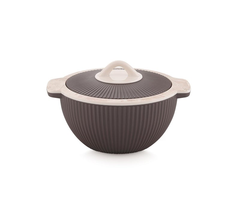 Liza Liza Crema Insulated Inner Stainless Steel Casserole with Lid Knob Handle Hot Roti Chapati Box Pot for Kitchen Home Locks in Cold Heat for Long Serving Bowl with Lid CREMA 740ml BROWN - Image 1
