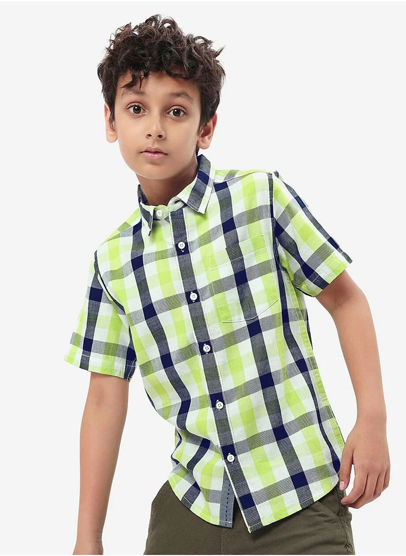 بونكيدز Regular Long Sleeve Printed Multicolour Cotton Shirt For Boys 100 % Cotton