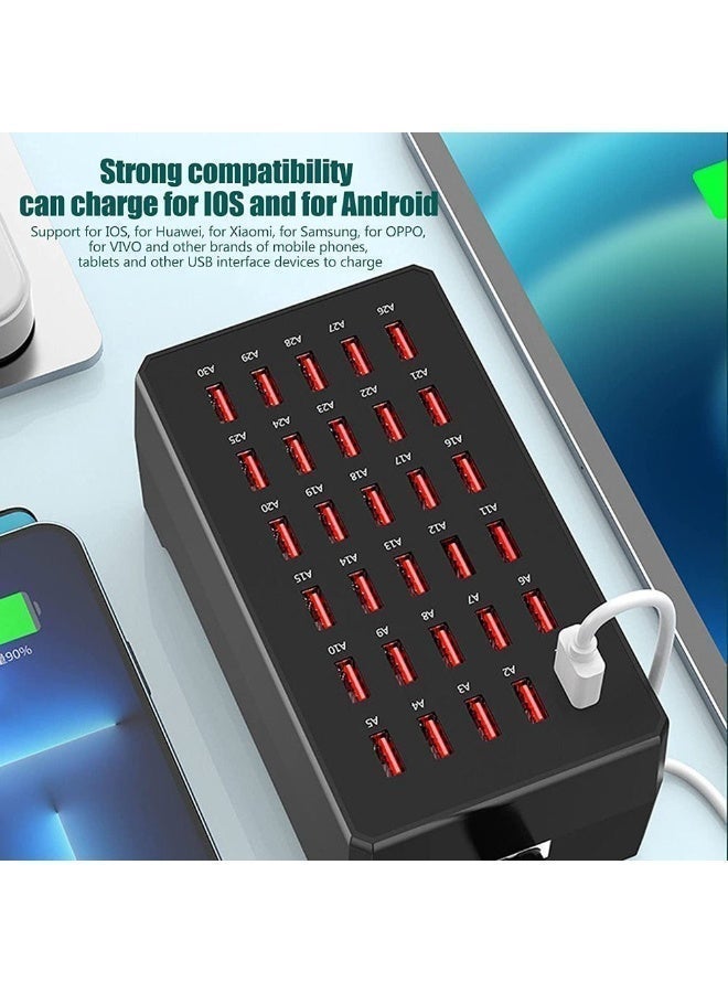 WT268 Multiple Charging Station 150W,30 Ports USB Charger Charger for Smartphones，Tablets and Other USB Devices. - Image 2