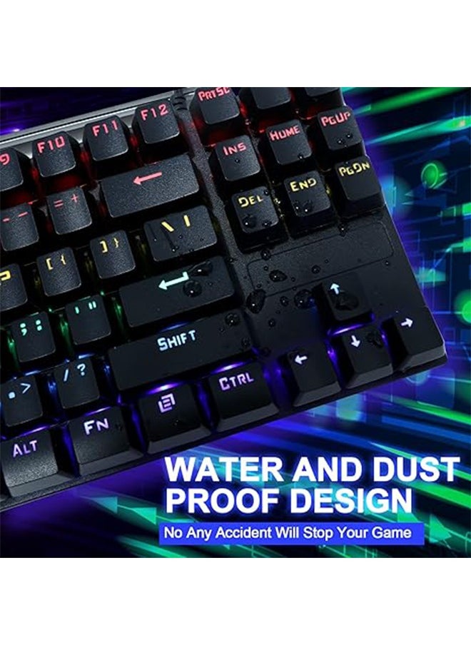 JoyousSto K87 87-key mechanical mixed light blue axis 80% keyboard RGB backlight USB wired gaming keyboard  - Image 5