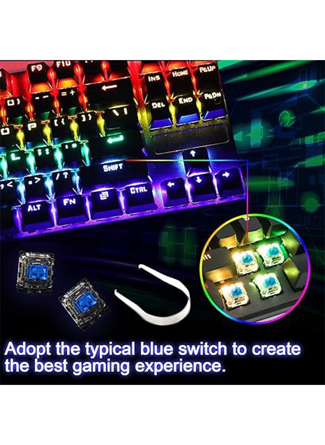 JoyousSto K87 87-key mechanical mixed light blue axis 80% keyboard RGB backlight USB wired gaming keyboard  - Image 3