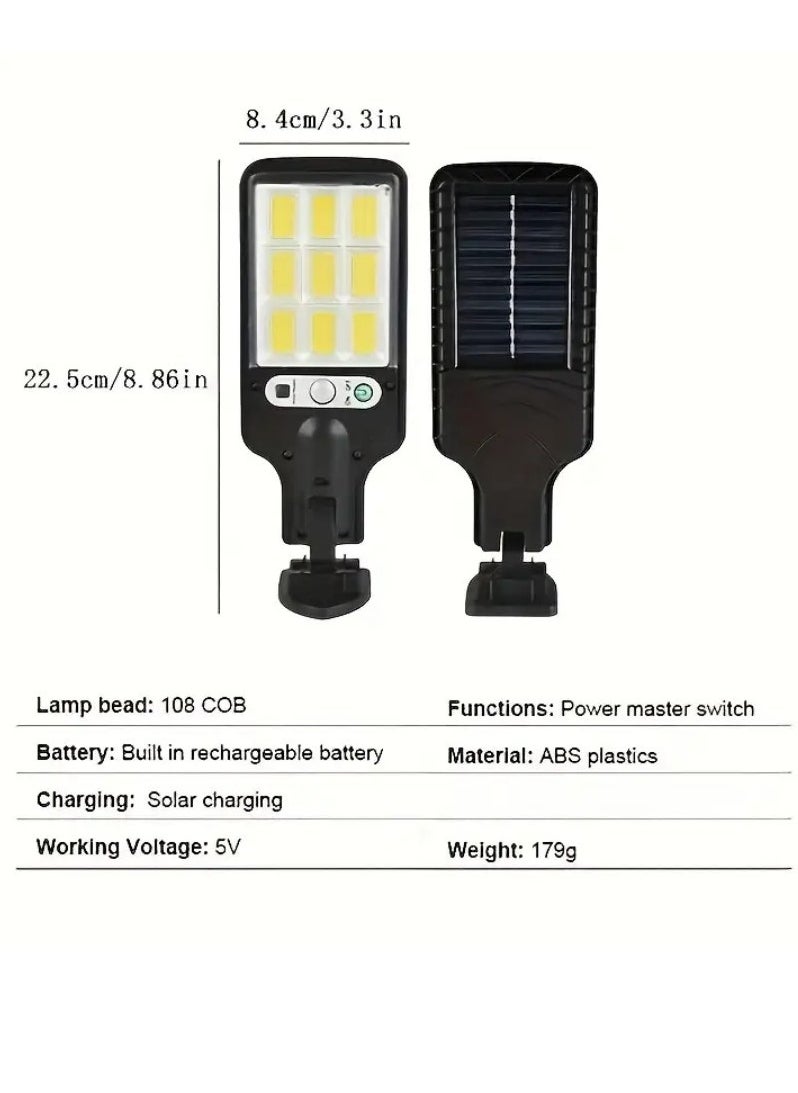 NIBEMINENT - NEW 1pc 2200W Outdoor Solar Street Light, Human Body Induction Garden Light With Remote Control, LED Wall Light Garden Light - Image 1