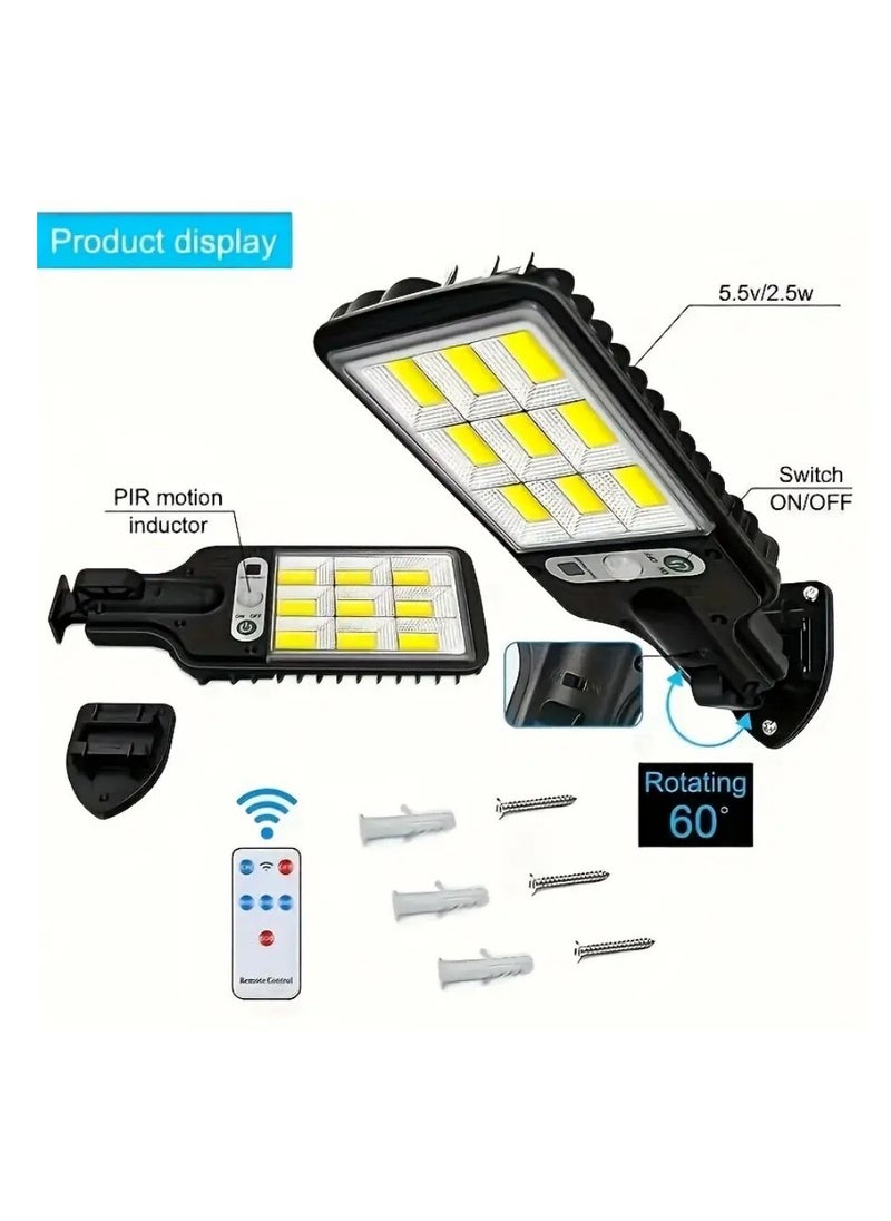 NIBEMINENT - NEW 1pc 2200W Outdoor Solar Street Light, Human Body Induction Garden Light With Remote Control, LED Wall Light Garden Light - Image 1