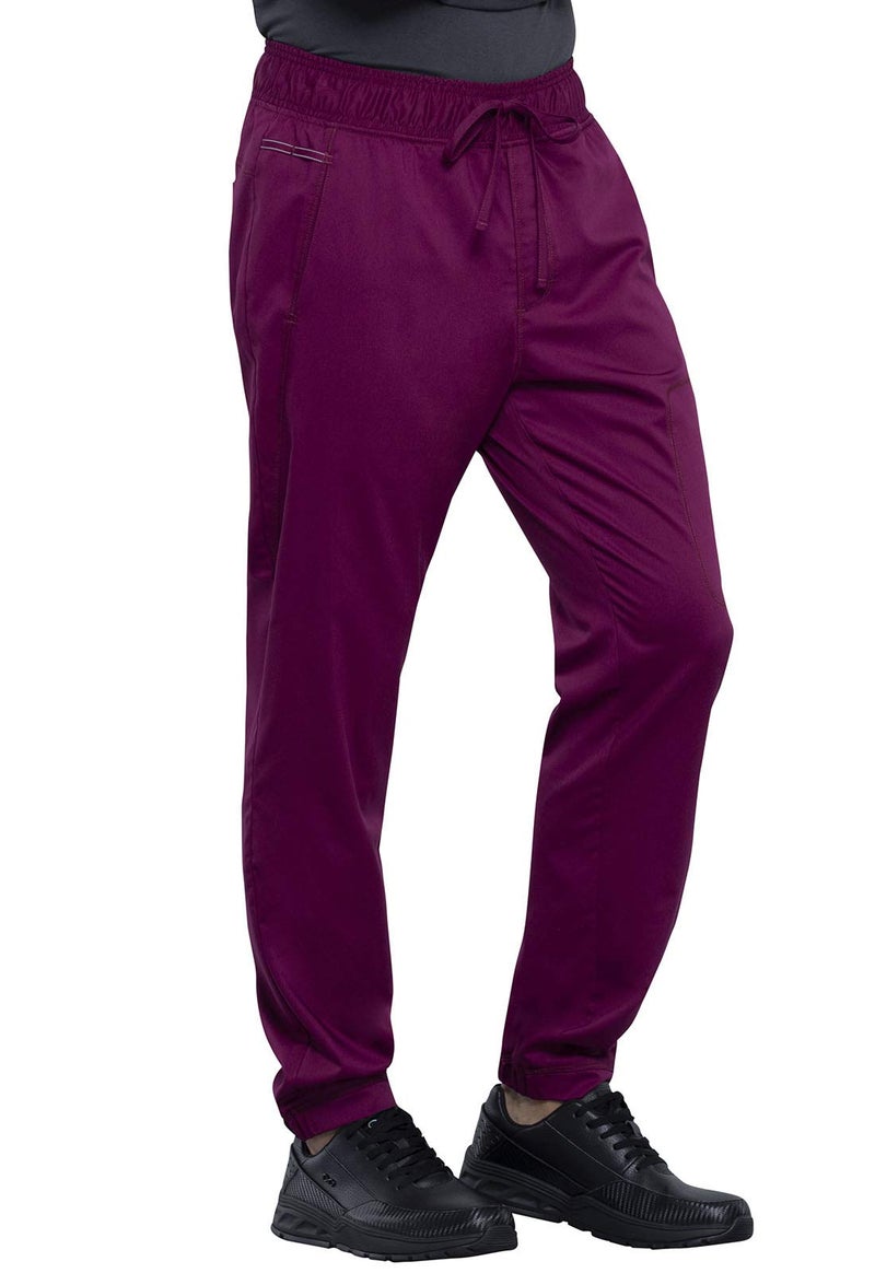Cherokee Joggers for Men Modern Fit Scrub Pant with Drawstring Waistband, 5 Pockets, Soft 2-Way Stretch Fabric - WW012, L, Wine - Image 5