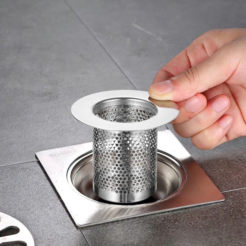 Medium Size 304 Stainless Steel Bathroom Drain Hair Filter for Toilet Floor Sink Clog Prevention Cleaning Cover - Image 1