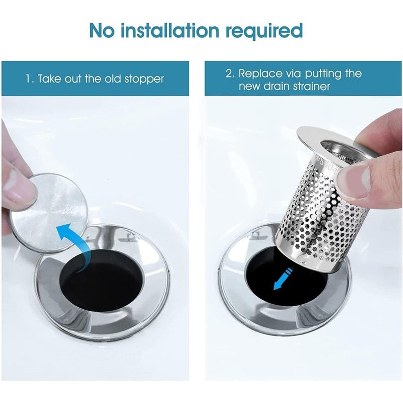 Medium Size 304 Stainless Steel Bathroom Drain Hair Filter for Toilet Floor Sink Clog Prevention Cleaning Cover - Image 2