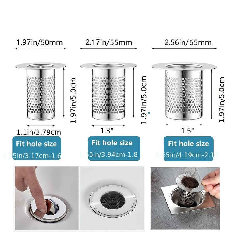 Medium Size 304 Stainless Steel Bathroom Drain Hair Filter for Toilet Floor Sink Clog Prevention Cleaning Cover - Image 3