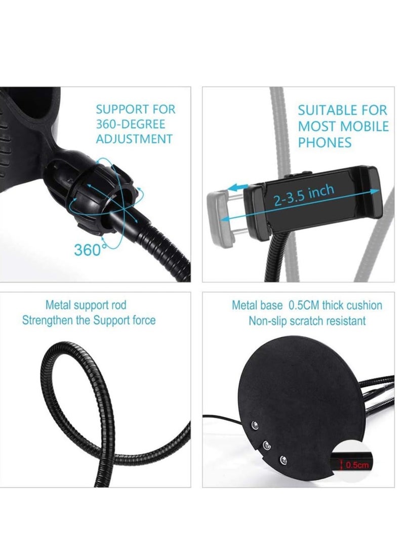 ELTRAZONE - Selfie Ring Light Stand with Microphone Holder,LED Ring Light for Live Stream/Makeup/YouTube Video - 3-Light Mode - 10-Level Brightness - Image 1
