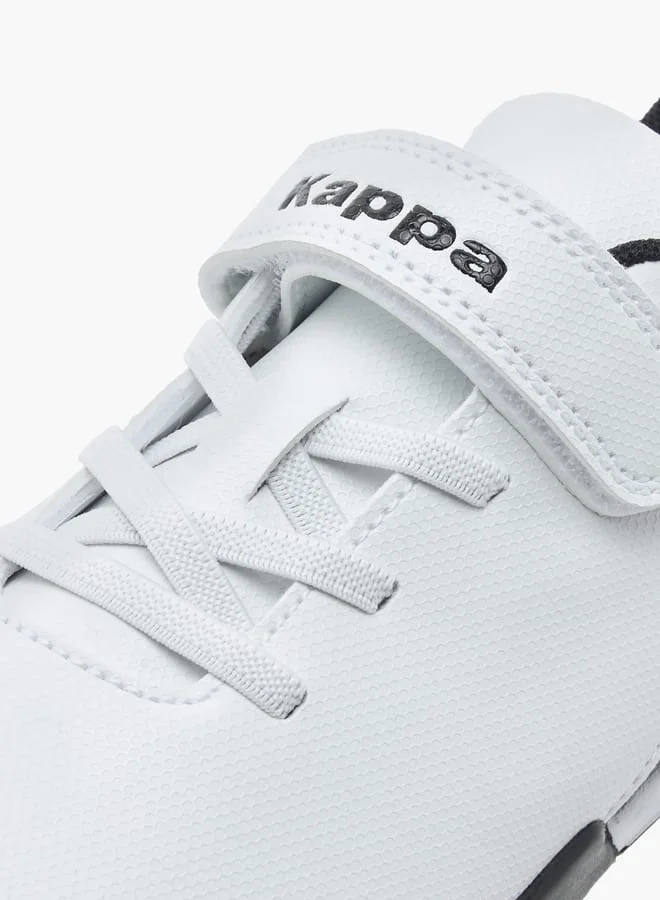 Kappa Boys' Logo Print Sports Shoes with Hook and Loop Closure
