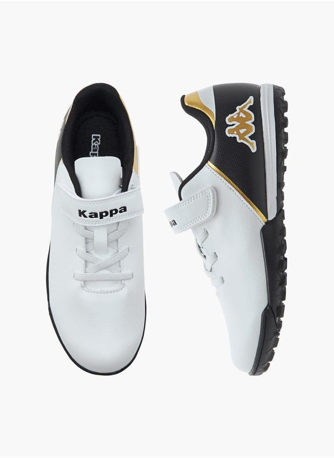 Kappa Boys' Logo Print Sports Shoes with Hook and Loop Closure  - Image 1