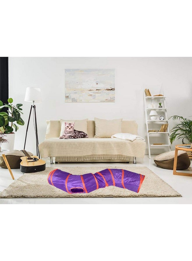 iCAGY Cat Tunnel For Indoor Cats Interactive, Rabbit Tunnel Toys, Pet Toys Play Tunnels For Cats Kittens Rabbits Puppies Crinkle Pop Up 47" Shape S - Image 2