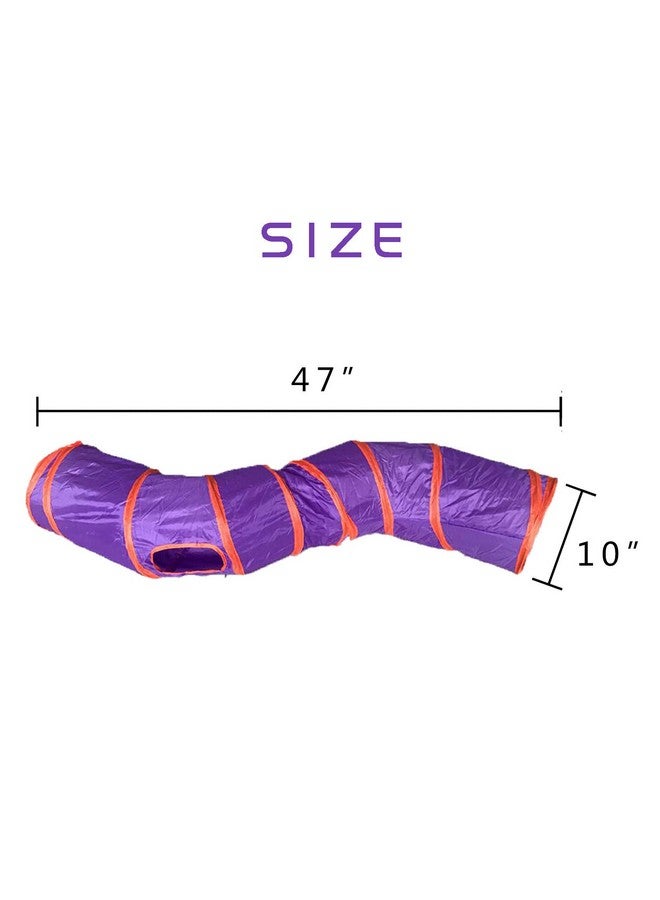iCAGY Cat Tunnel For Indoor Cats Interactive, Rabbit Tunnel Toys, Pet Toys Play Tunnels For Cats Kittens Rabbits Puppies Crinkle Pop Up 47" Shape S - Image 4