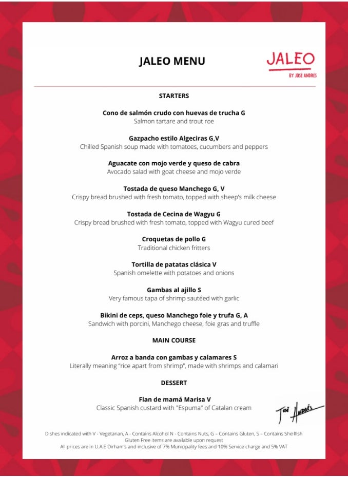 Wondergifts - Dinner for Two at Jaleo by José Andrés Atlantis The Royal - Experience Gift with Free Spa Voucher - Image 1