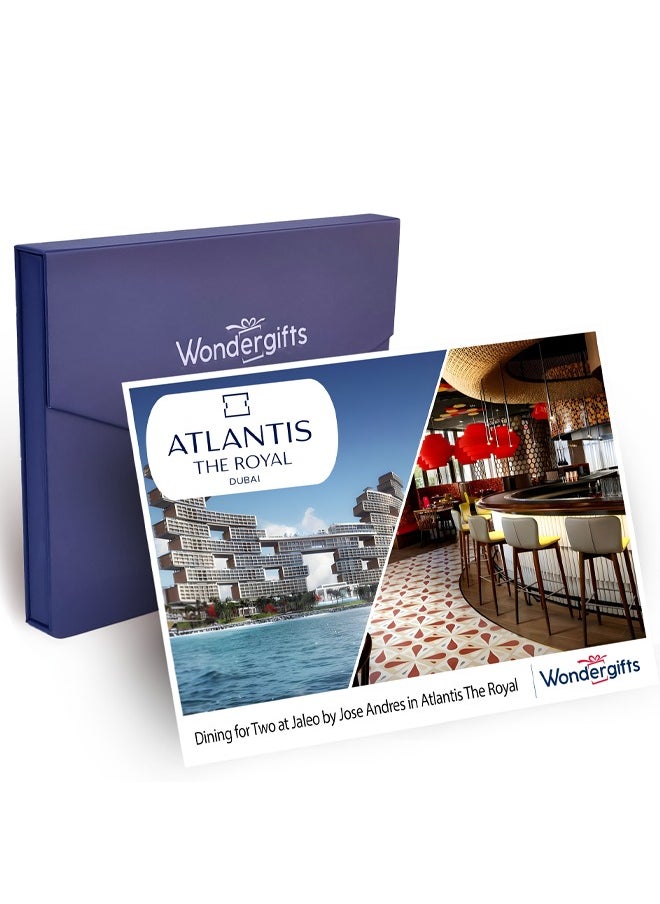 Wondergifts - Dinner for Two at Jaleo by José Andrés Atlantis The Royal - Experience Gift with Free Spa Voucher - Image 1