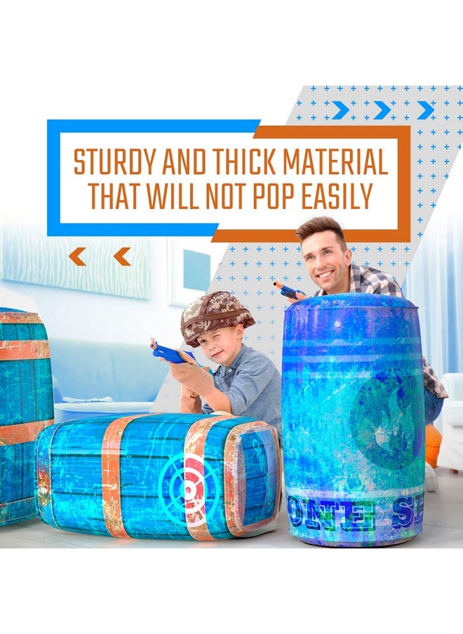 Skywin -Inflatable Obstacles- Inflatable Battle Bunkers,4 Pieces Inflatable Battle Obstacle, Bunker Set Play War Obstacles And Laser Tag Obstacles (Blue)  - Image 3